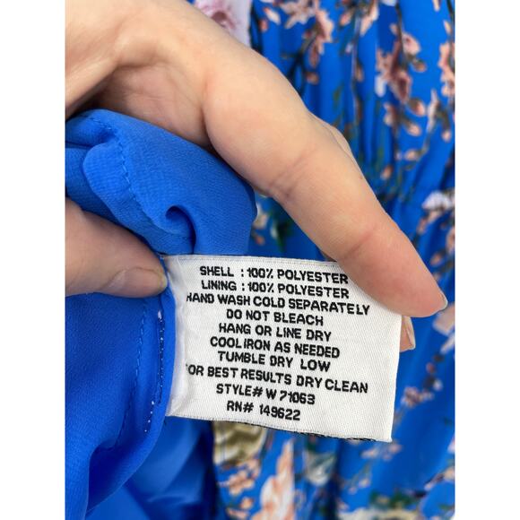 Walter Baker Dress Womens 6 Sommer Knee Length Floral Blue Chiffon NWT - Picture 7 of 7